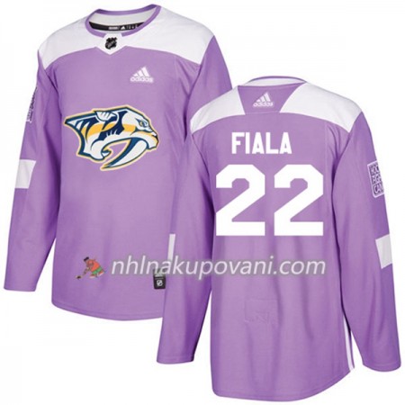 Nashville Predators Dresy Kevin Fiala 22 Adidas 2017-2018 Nachová Fights Cancer Practice Authentic - Pánské
